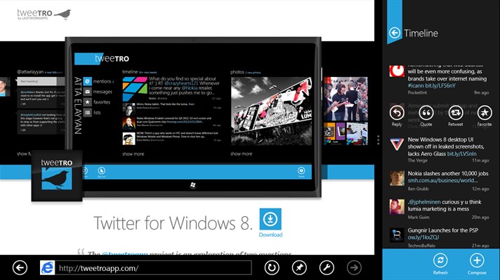 Tweetro App for Windows 10